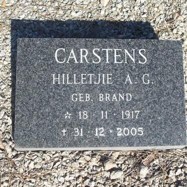CARSTENS Hilletjie A.G. nee BRAND 1917-2005