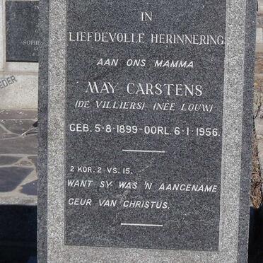 CARSTENS May nee LOUW voorheen DE VILLIERS 1899-1956