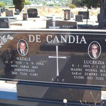 CANDIA Natale, de 1910-1984 &amp; Lucrezia 1915-1996