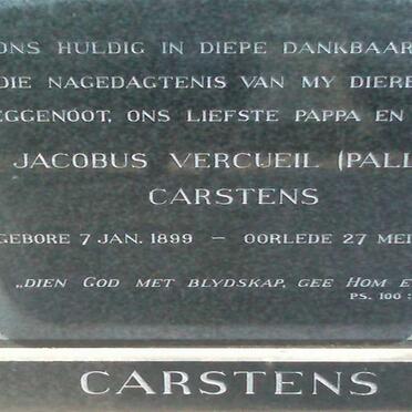 CARSTENS Jacobus Vercueil 1899-1965