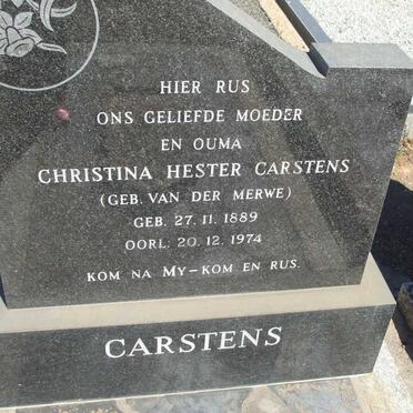 CARSTENS Christina Hester nee VAN DER MERWE 1889-1974