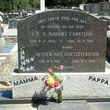 CARSTENS I.P.A. 1924-1965 &amp; Hester COETZEE 1930-1999