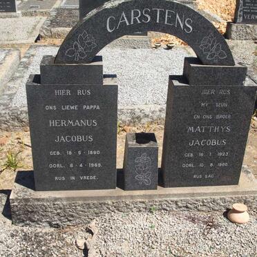 CARSTENS Hermanus Jacobus 1890-1969 :: CARSTENS Matthys Jacobus 1923-1966