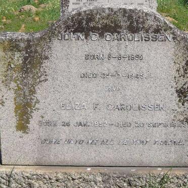 CAROLISSEN John C. 1890-1945 &amp; Eliza F. 1892-1949