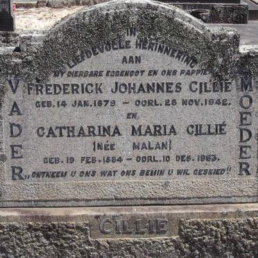 CILLIE Frederick Johannes 1879-1942 &amp; Catharina Maria MALAN 1884-1963