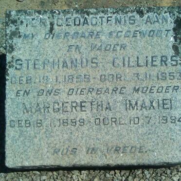 CILLIERS Stephanus 1895-1953 &amp; Margaretha 1899-1994