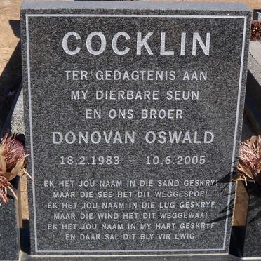 COCKLIN Donovan Oswald 1983-2005