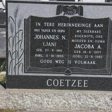 COETZEE Johannes N. 1915-1995 &amp; Jacoba A. 1907-1982
