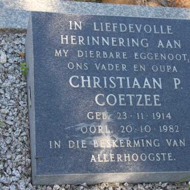 COETZEE Christiaan P. 1914-1982 &amp; Isabella W. 1917-1996 :: VAN SCHALKWYK Anna S. nee COETZEE 1942-2008