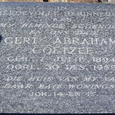 COETZEE Gert Abraham 1894 - 1959