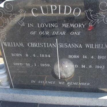 CUPIDO William Christian 1894-1959 &amp; Susanna Wilhelmina 1901-1993