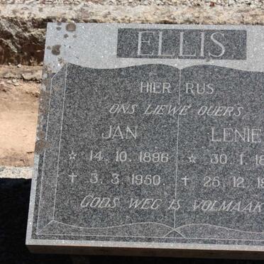 ELLIS Jan 1896-1950 &amp; Lenie 1898-1973