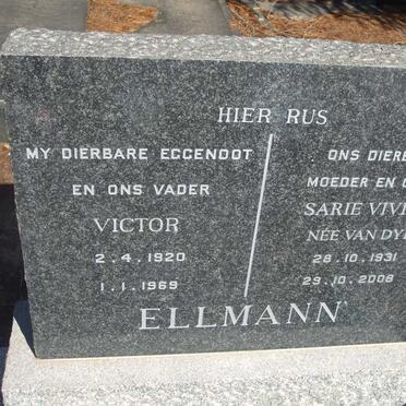 ELLMANN Victor 1920-1969 &amp; Sarie Vivier VAN DYK 1931-2008