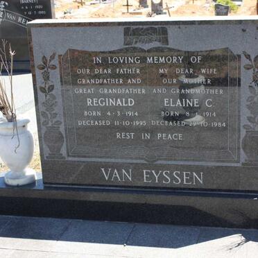 EYSSEN Reginald, van 1914-1995 &amp; Elaine C. 1914-1984