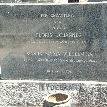 EYGELAAR Floris Johannes 1888-1944 &amp; Sophia Maria Wilhelmina THIART 1890-1966