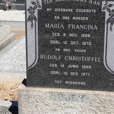 FOURIE Rudolf Christoffel 1899-1977 &amp; Maria Francina 1889-1972