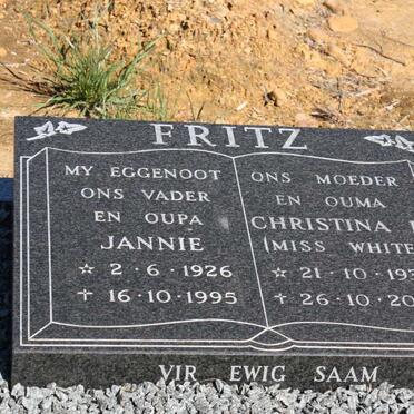 FRITZ Jannie 1926-1995 &amp; Christina P. 1934-2004