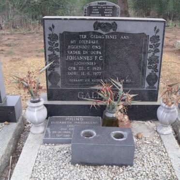 GALLOWAY Johannes F.C. 1923-1977 :: PRINS Elizabeth Magdalena nee GALLOWAY 1955-2002