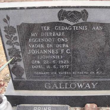 GALLOWAY Johannes F.C. 1923-1977 :: PRINS Elizabeth Magdalena nee GALLOWAY 1955-2002