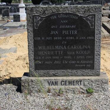 GEMERT Jan Pieter, van 1890-1960 &amp; Wilhelmina Carolina Henriette KOOIJ 1898-1982