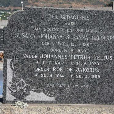 GELDERBLOM Johannes Petrus Feltus 1887-1970 &amp; Susara Johanna Susanna VAN WYK