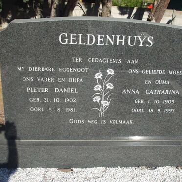 GELDENHUYS Pieter Daniël 1902-1981 &amp; Anna Catharina W. 1905-1993