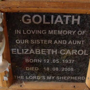 GOLIATH Elizabeth Carol  1937-2008