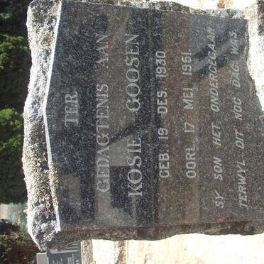GOOSEN Kosie 1930-1951