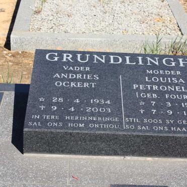 GRUNDLINGH Andries Ockert 1934-2003 &amp; Louisa Petronella FOURIE 1928-1995