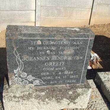 GREEFF Johannes Hendrik v d W 1888-1962