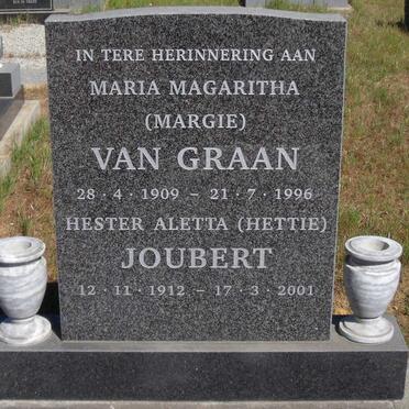 GRAAN Maria Magaritha, van 1909-1996 :: JOUBERT Hester Aletta 1912-2001