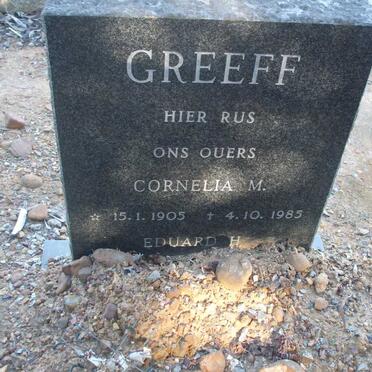 GREEFF Eduard H. ? &amp; Cornelia M. 1905-1985