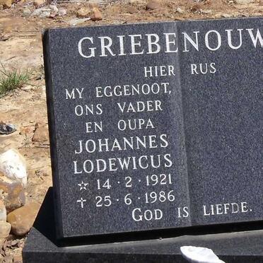 GRIEBENOUW Johannes Lodewicus 1921-1986