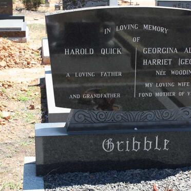 GRIBBLE Harold Quick &amp; Georgina Aletta Harriet WOODING