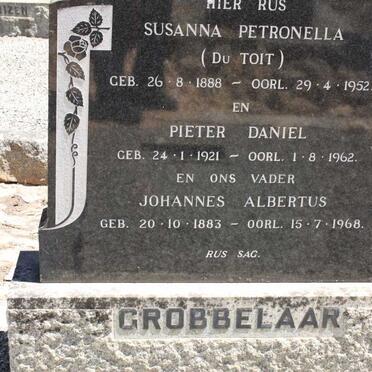 GROBBELAAR Johannes Albertus 1883-1968 &amp; Susanna Petronella DU TOIT 1888-1952 :: GROBBELAAR Pieter Daniel 1921-1962