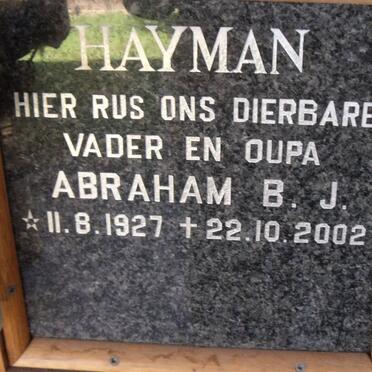 HAYMAN Abraham B.J. 1927-2002.