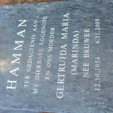 HAMMAN Gertruida Maria nee BRUWER 1954-2008