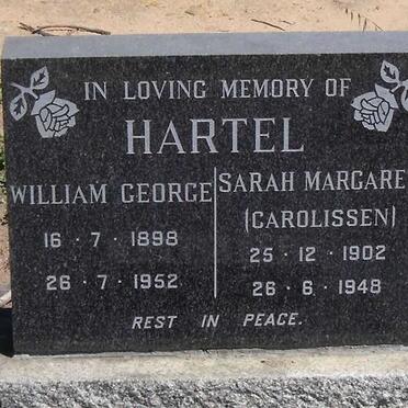 HARTEL William George 1898-1952 &amp; Sarah Margaret CAROLISSEN 1902-1948