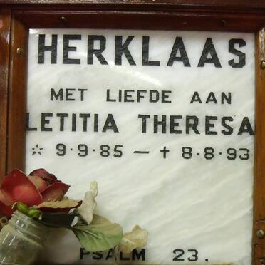 HERKLAAS Letitia Theresa 1985-1993