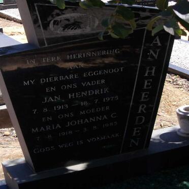 HEERDEN Jan Hendrik, van 1913-1975 &amp; Maria Johanna C. 1918-1985