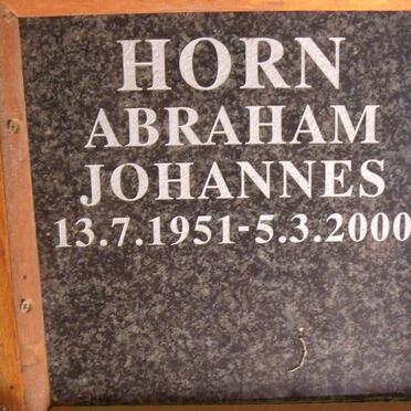 HORN Abraham Johannes 1951-2000