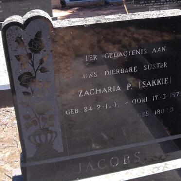 JACOBS Zacharia P. 1909-1975