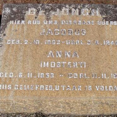 JONGH Jacobus, de 1860-1946 &amp; Anna MOSTERT 1868-1953
