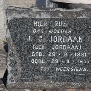 JORDAAN J.C. nee JORDAAN 1881-1957