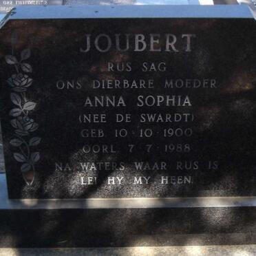 JOUBERT Anna Sophia nee DE SWARDT 1900-1988