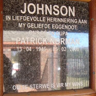 JOHNSON Patrick Norman 1946-2008