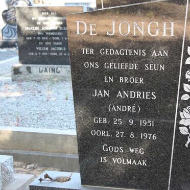 JONGH Jan Andries, de 1951-1976