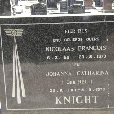 KNIGHT Nicolaas Francois 1881-1970 &amp; Johanna Catharina NEL 1901-1970