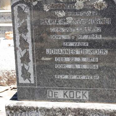 KOCK Johannes ,de 1878-1954 &amp; Maria M. HORNE 1882-1949