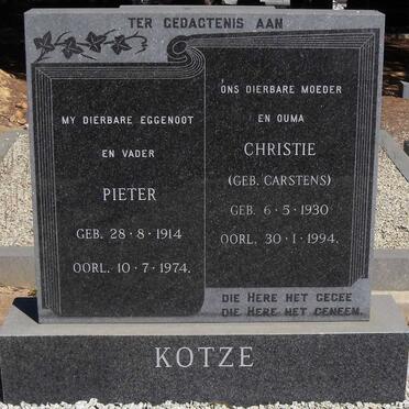KOTZE Pieter 1914-1974 &amp; Christie CARSTENS 1930-1994